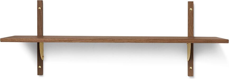 Sector Regal 87 cm einzeln dunkle Eiche mit Messing-Befestigung