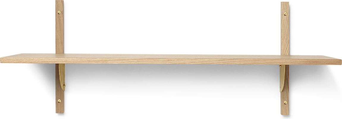 Sector Regal 87 cm einzeln Eiche hell mit Messing-Befestigung