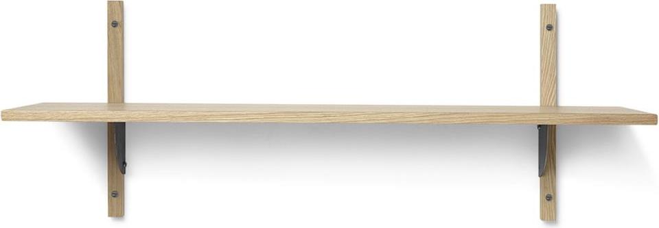 Sector Regal 87 cm einzeln Eiche hell mit schwarzer Messing-Befestigung