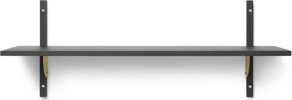 Sector Regal 87 cm einzeln Schwarzesche mit Messing-Befestigung