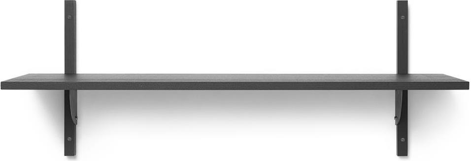 Sector Regal 87 cm einzeln Schwarzesche mit schwarzer Messing-Befestigung