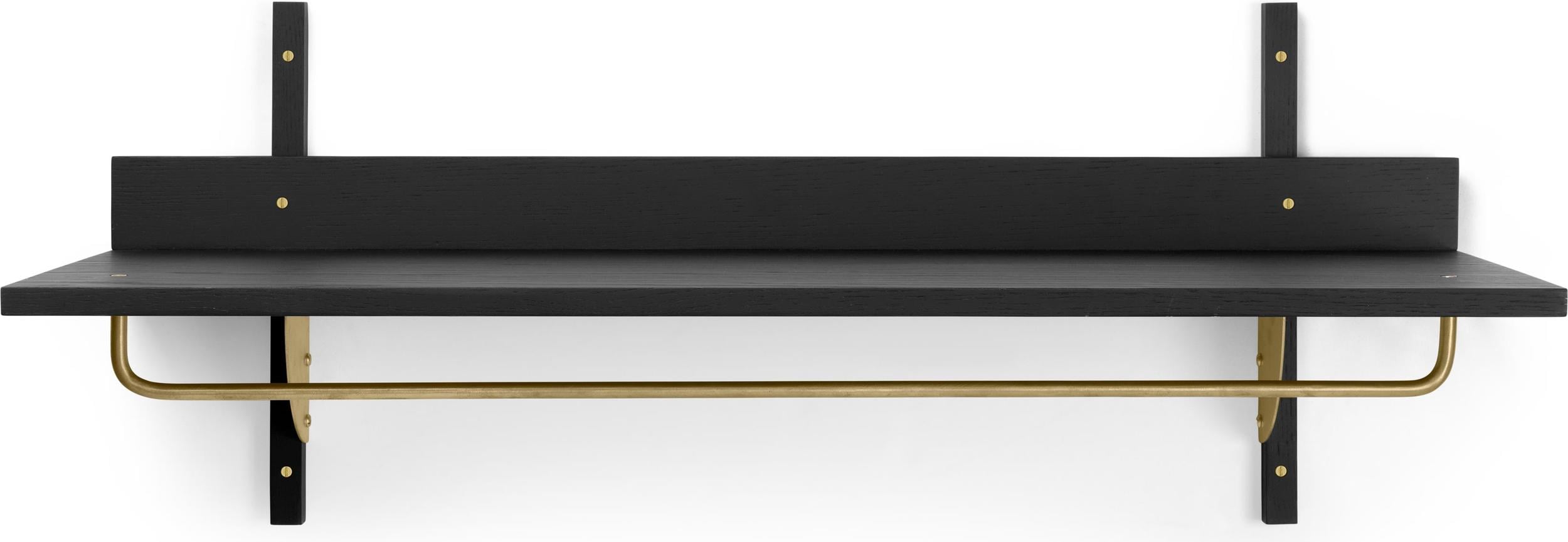 Sector Regal schwarze Esche mit Messing-Stange zum Aufhängen