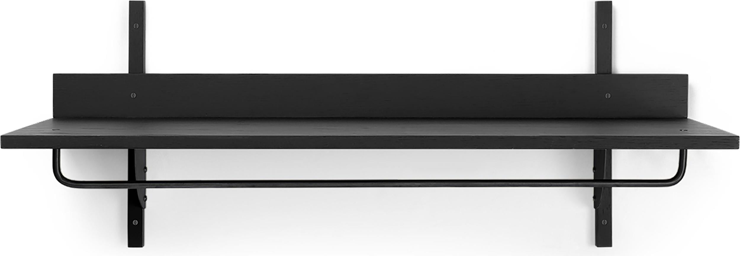 Sector Regal schwarze Esche mit Schwarz-Messing-Stange zum Aufhängen