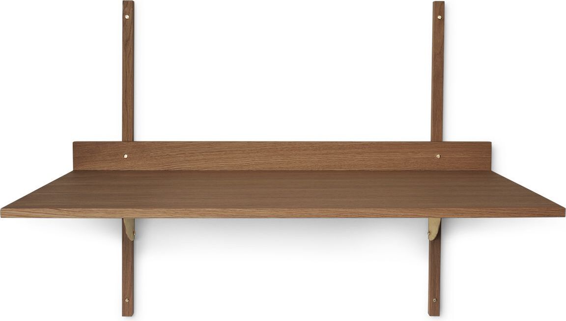 Sector Schreibtisch Dunkles Holz an der Wand montiert