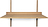 Sector Schreibtisch Helles Holz mit schwarzem Messing an der Wand montiert