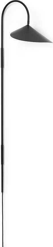 Sienas lampa ar regulējamu sviru Arum 127 cm, melna