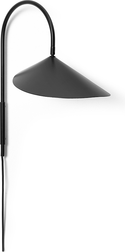 Sienas lampa ar regulējamu sviru Arum 47 cm, melna