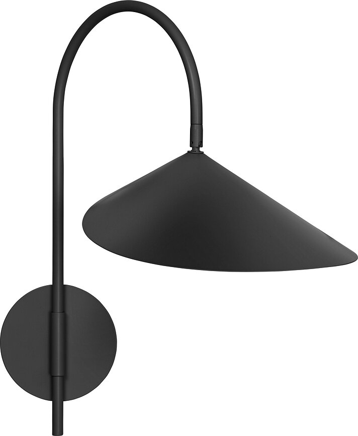 Sienas lampa ar regulējamu sviru Arum, melna