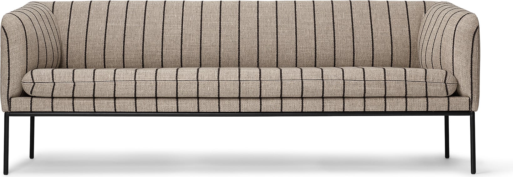 Sofa trzyosobowa Turn w paski beżowo-czarna