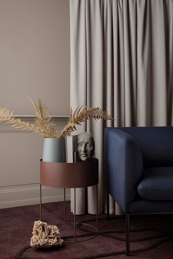 Macetero Plant Box, redondo, gris claro