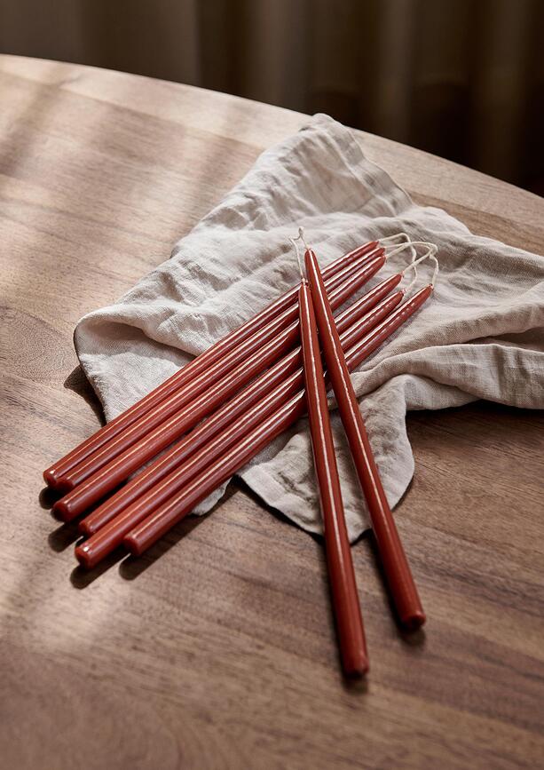 Spike Slim Bougies, brun rouille, Lot de 8