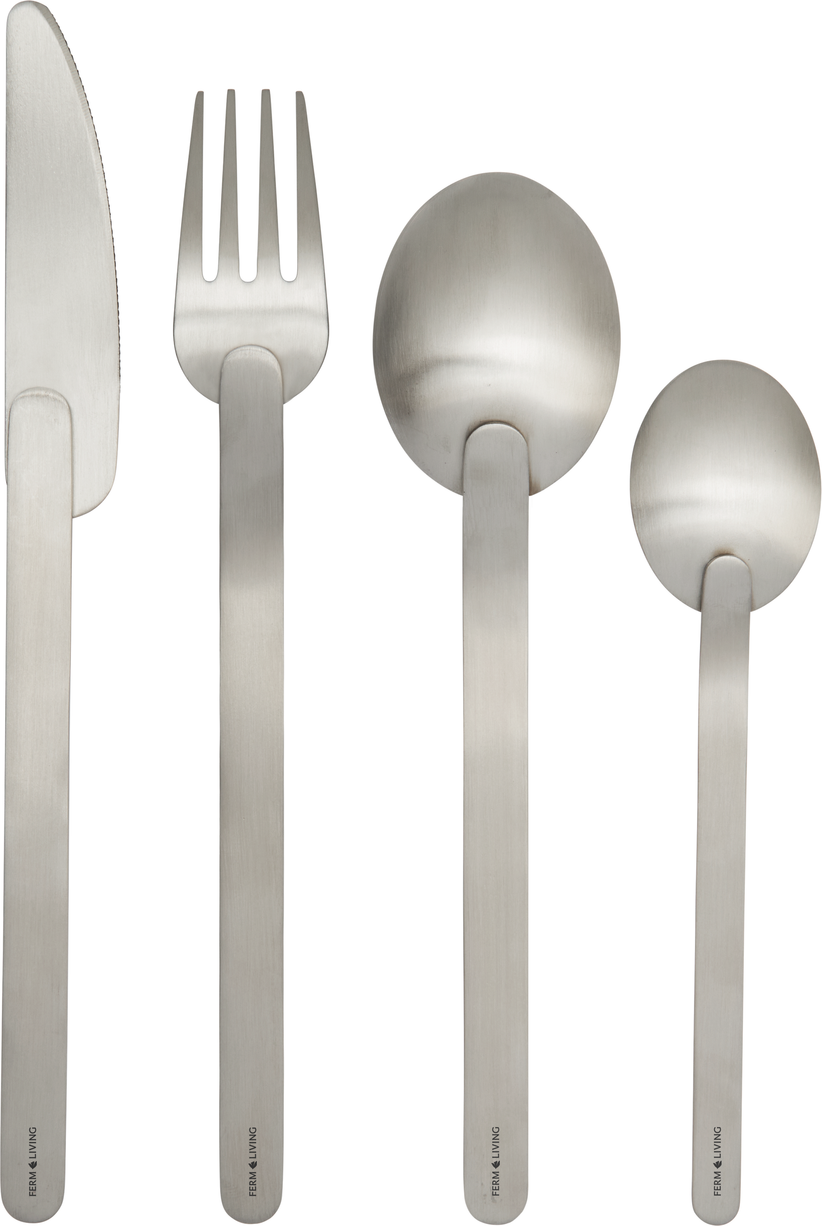 Stelo Besteckset, gebürsteter Stahl, 4-tlg.