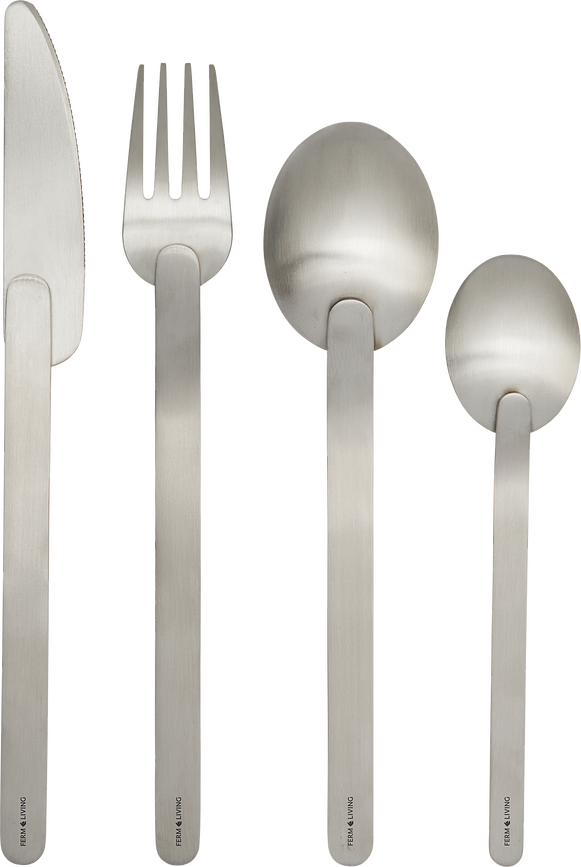 Stelo Set de Couverts, acier brossé, Set 4 pièces