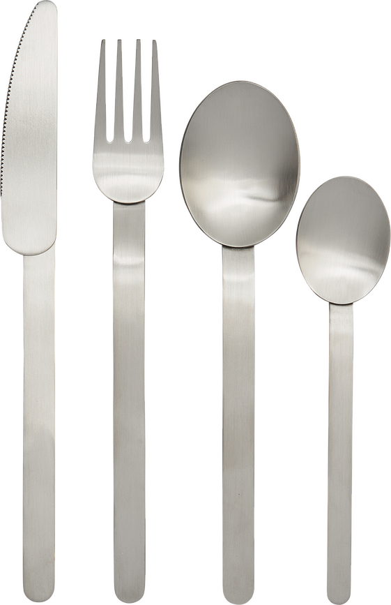 Stelo Set de Couverts, acier brossé, Set 4 pièces