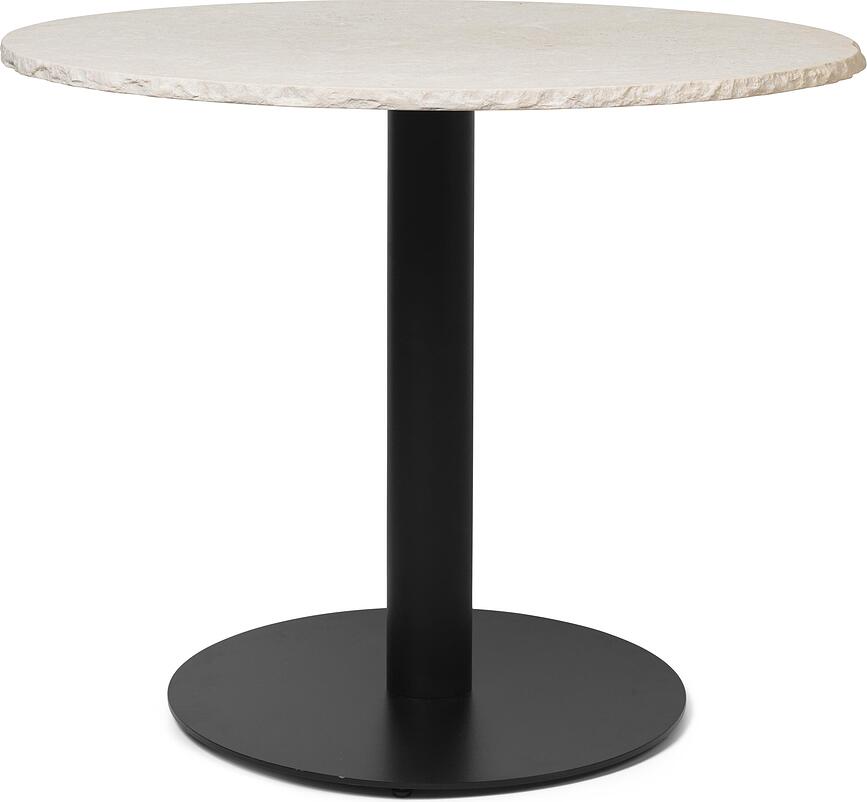 Stół Mineral 90 cm z marmurowym blatem na czarnej nodze