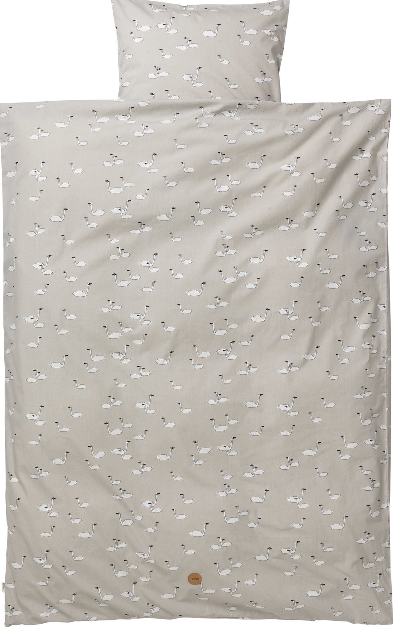 Swan Bettwäsche 70 x 100 cm grau