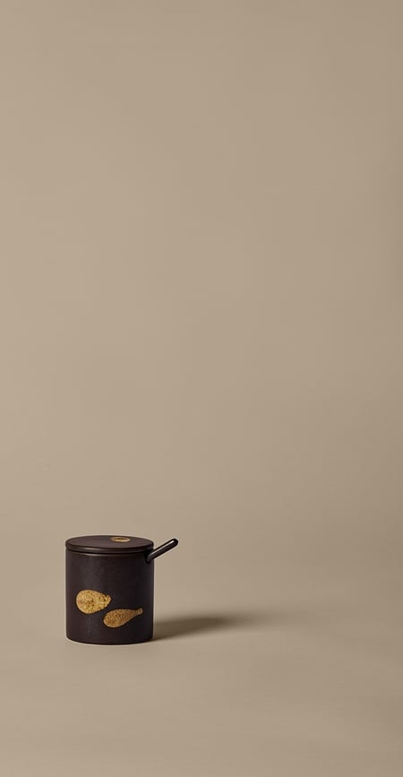 Tarro con cuchara Koyo, marrón oscuro