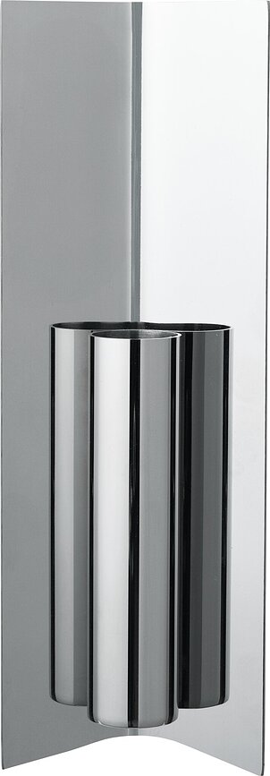 Vase mural Eddy en acier poli