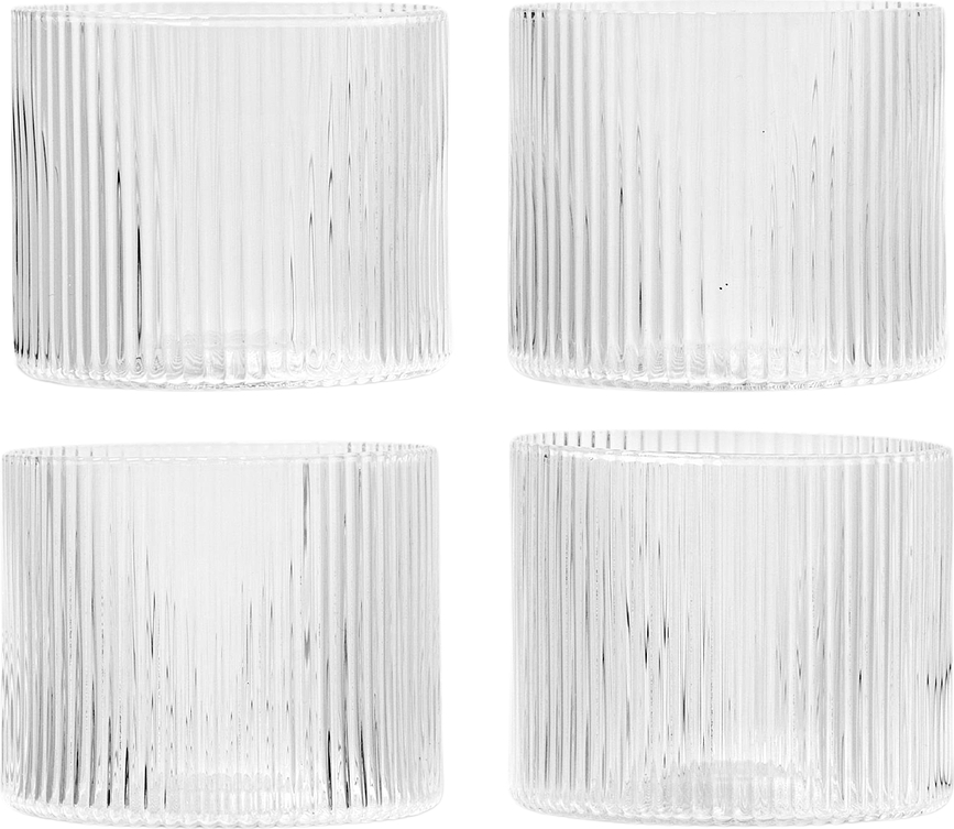 Vasos bajos Ripple, 200 ml, transparentes, 4 unidades