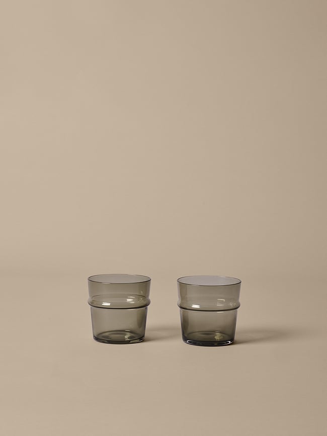 Vasos Boya Low, 300 ml, ahumados, Pack de 2 unidades