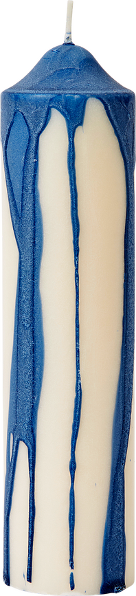 Vela de pilar Dryp, 20 cm, azul