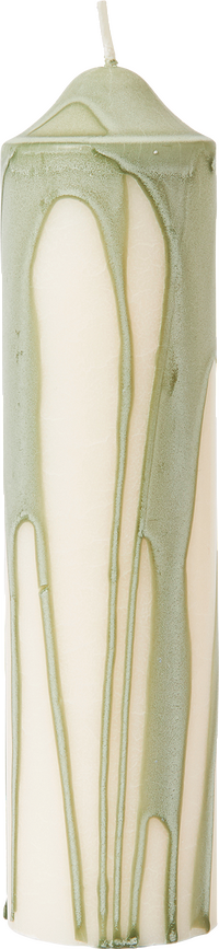 Vela de pilar Dryp, 20 cm, verde claro