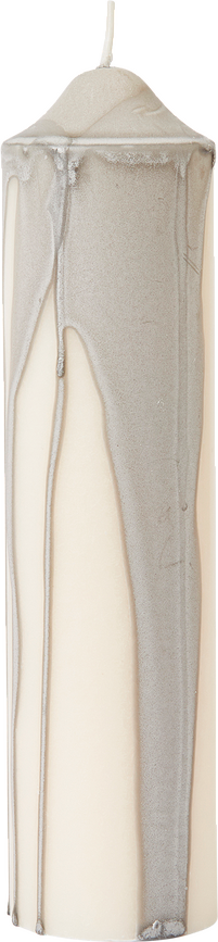 Vela pilar Dryp, 20 cm, gris