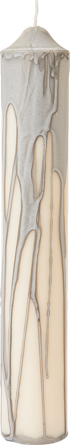 Vela pilar Dryp, 30 cm, gris