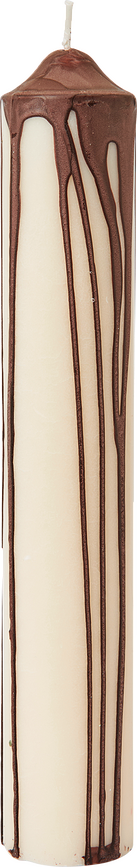 Vela pilar Dryp, 30 cm, marrón