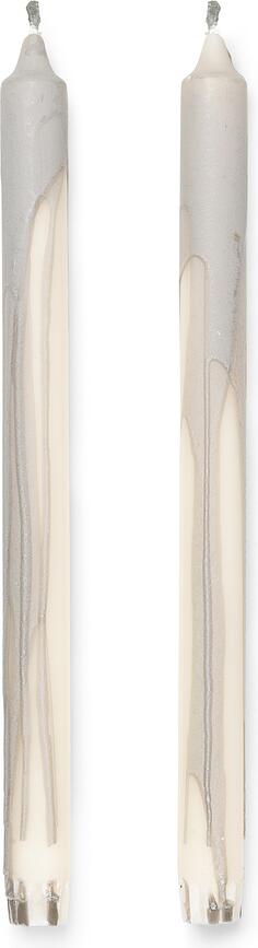 Velas Dryp, 30 cm, grises, 2 unidades