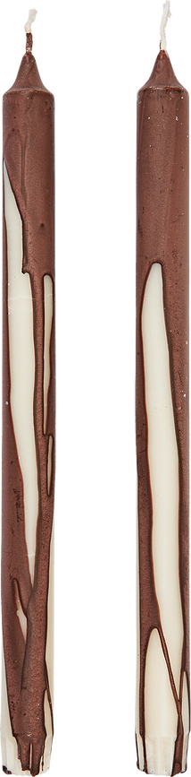 Velas Dryp, 30 cm, marrones, 2 unidades