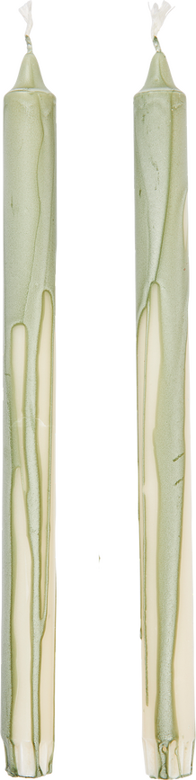 Velas Dryp, 30 cm, verde claro, 2 unidades