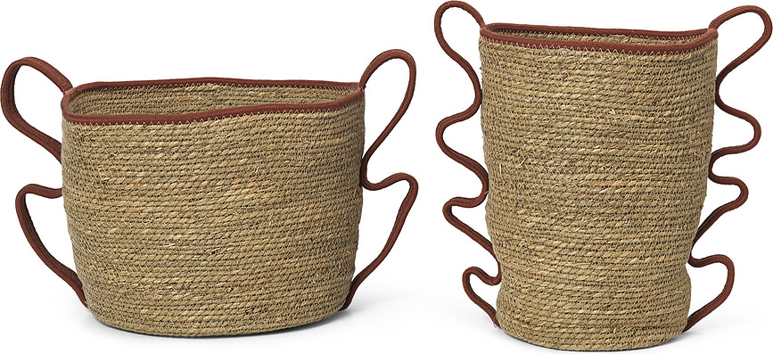 Verso Paniers de Rangement, beige et marron, Lot de 2