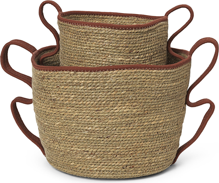 Verso Paniers de Rangement, beige et marron, Lot de 2