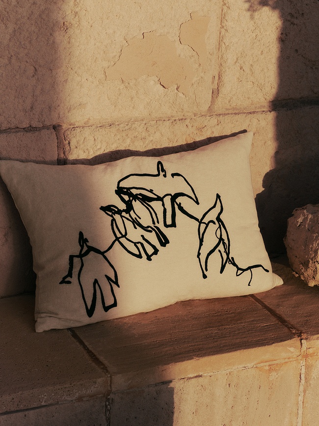 Vuelo Housse de Coussin 60 x 40 cm, crème