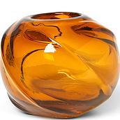Water Swirl Vase rund orangefarben