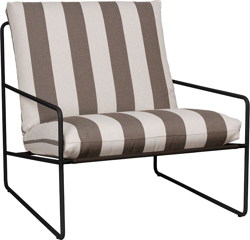 Záhradné kreslo Desert Stripe s čiernym rámom