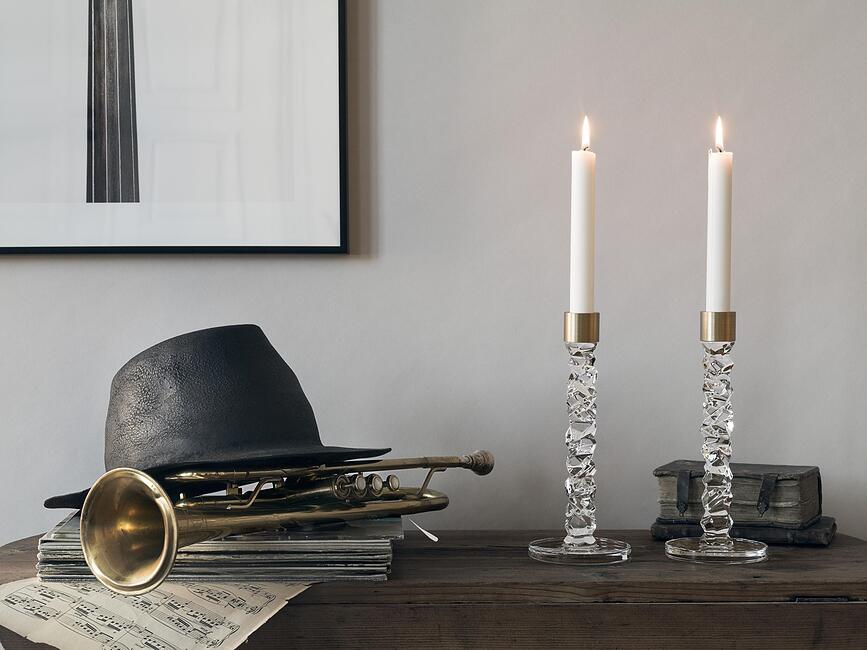 Carat Chandeliers pour bougies classiques, 24,2 cm, argentés, Lot de 2