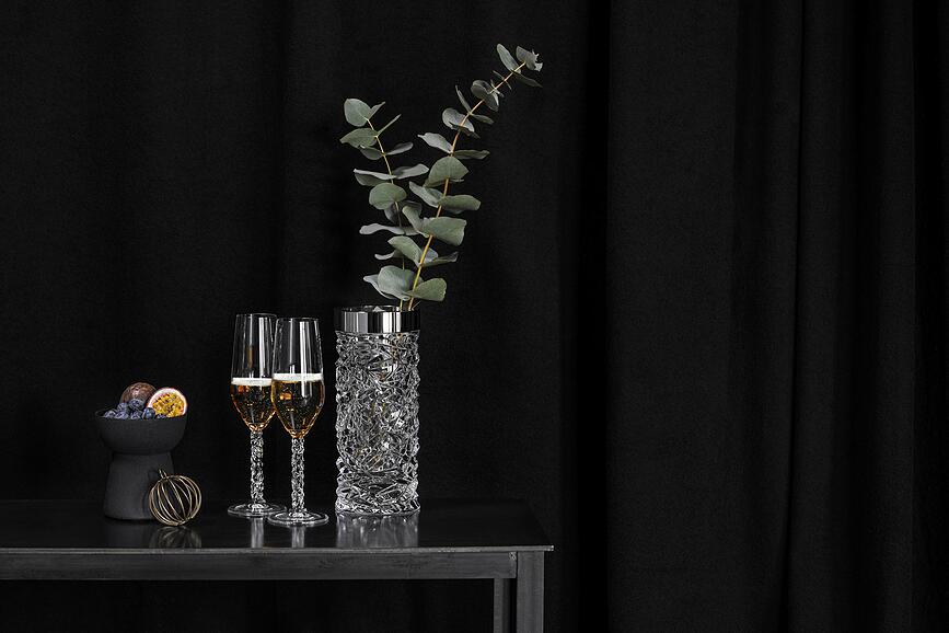 Carat Vase 24 cm, argenté