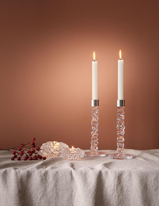 Candelero Carat, 29,7 cm, plateado, para vela clásica