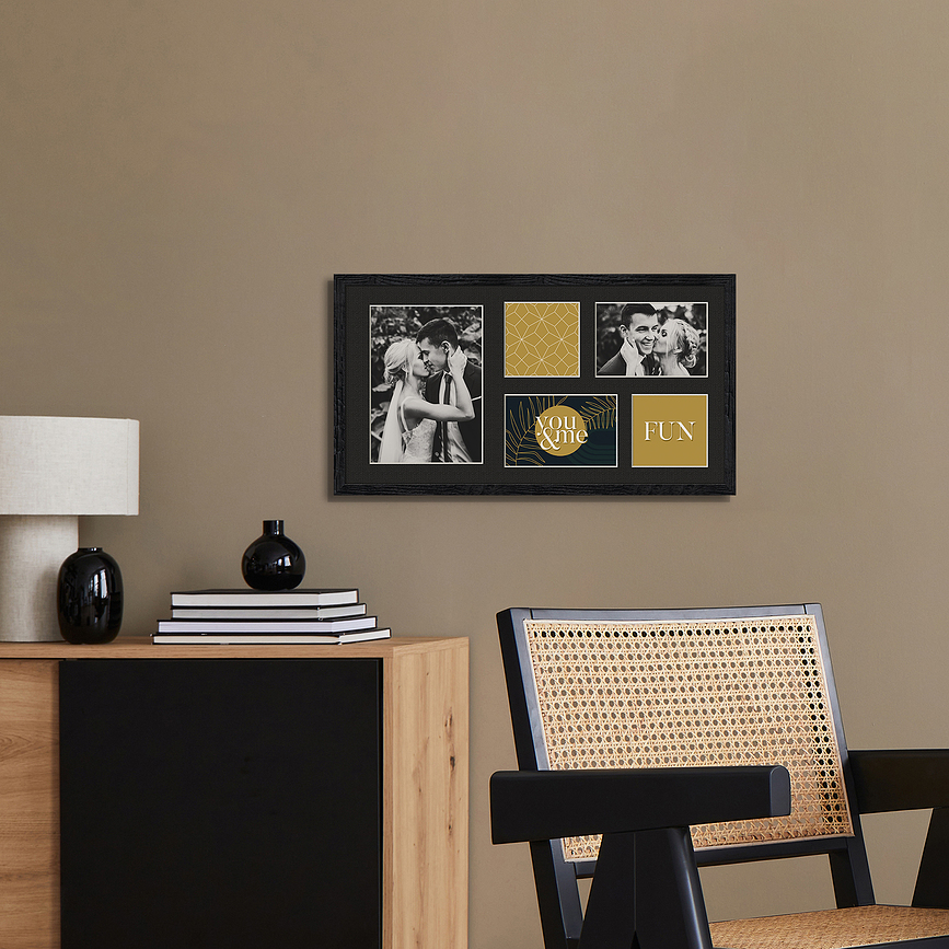 Kyoto Κορνίζα για 5 φωτογραφίες, 27 x 51 εκ., καφέ, με μαύρο πασπαρτού