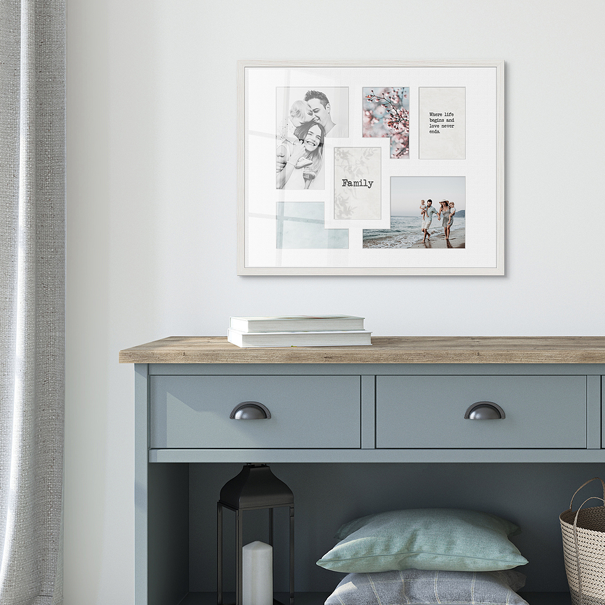 Kyoto Κορνίζα για 6 φωτογραφίες, 40 x 50 εκ., καφέ, με λευκό πασπαρτού