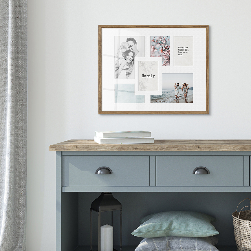 Kyoto Okvir za fotografije za 6 fotografija 40 x 50 cm smeđi s bijelim paspartuom