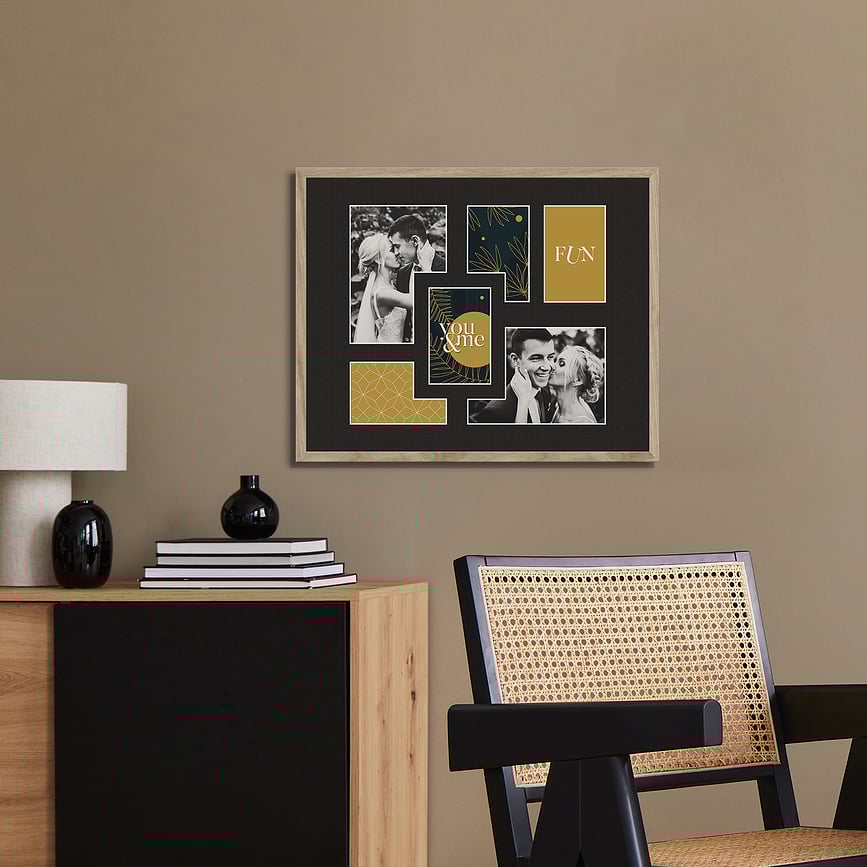 Kyoto Okvir za slike 40 x 50 cm crni s crnim passepartoutom za 6 fotografija