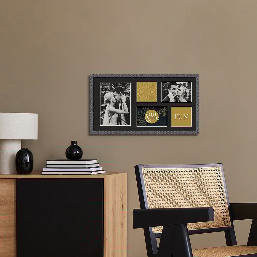 Kyoto Okvir za Slike za 5 fotografija 27 x 51 cm smeđi s crnim passepartoutom