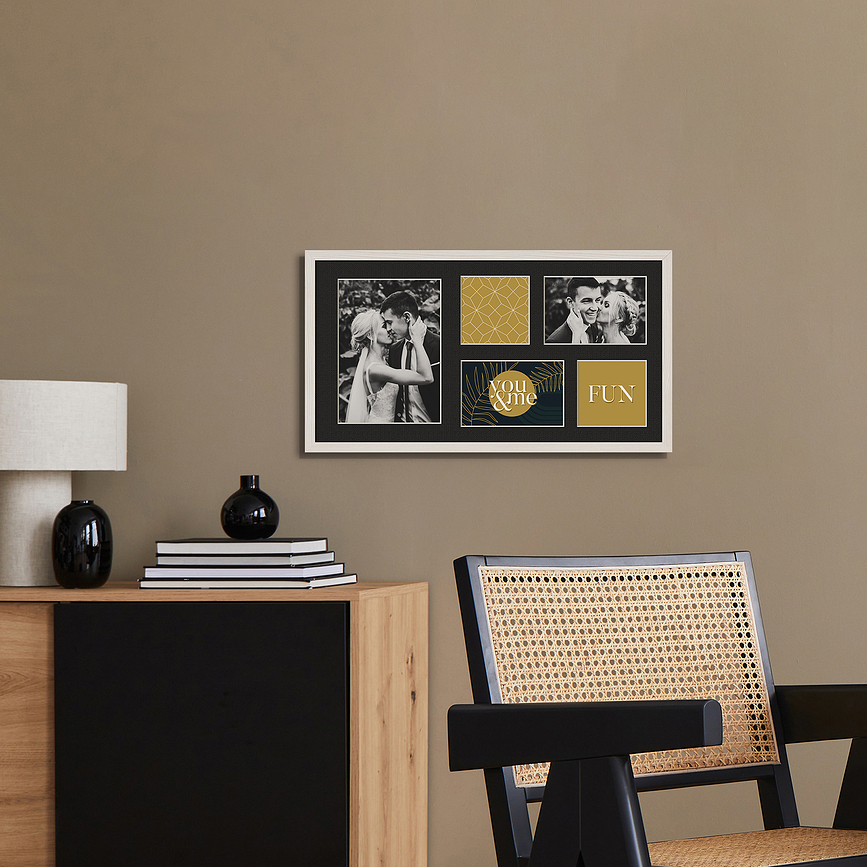 Kyoto Okvir za 5 slik, 27 x 51 cm, rjav, s črnim paspartujem