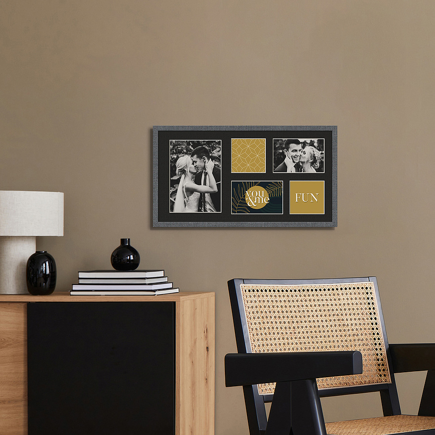 Kyoto Okvir za 5 slik, 27 x 51 cm, rjav, s črnim paspartujem