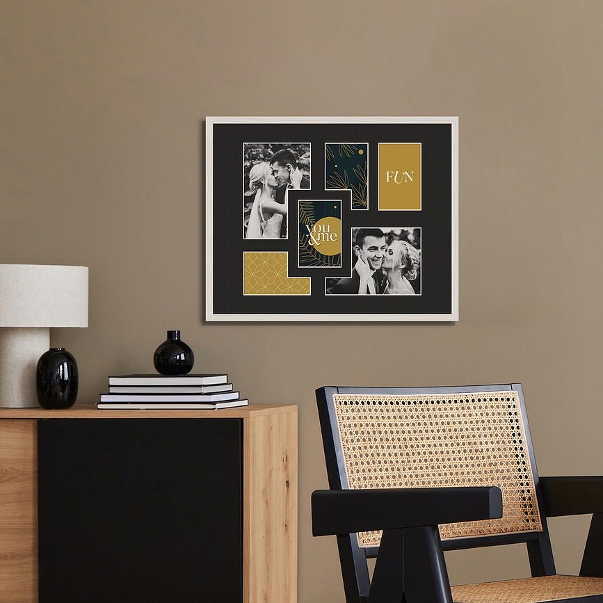 Kyoto Okvir za slike za 6 slik, 40 x 50 cm, črn, s črnim paspartujem