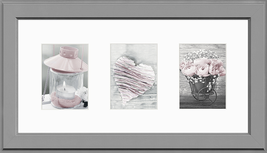 Malmo Cadre photo pour 3 photos, gris