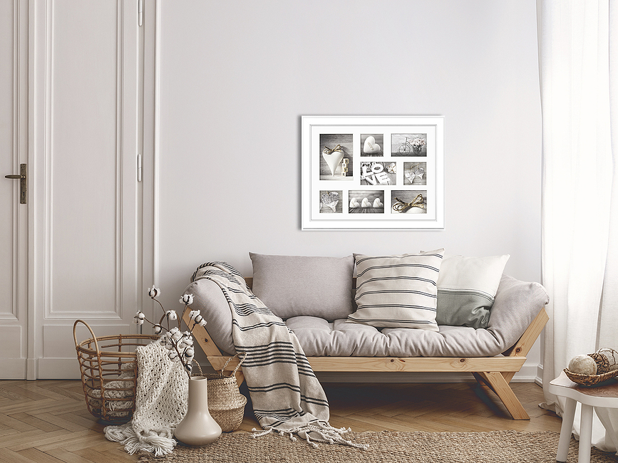 Malmo Cadre Photo pour 8 photos, 41 x 51 cm, blanc